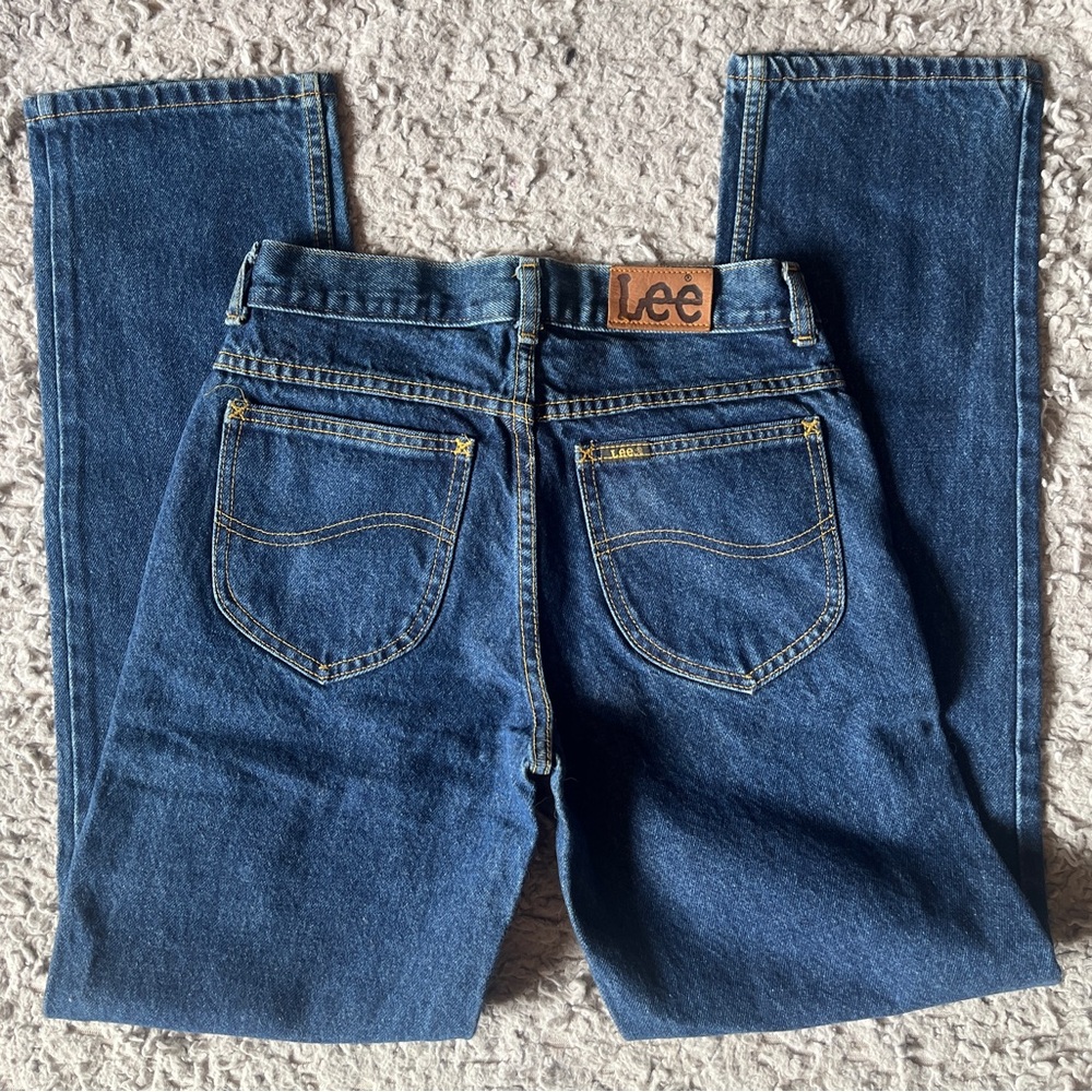 Vintage y2k Lee Women's Straight Leg Jeans - Dark Blue